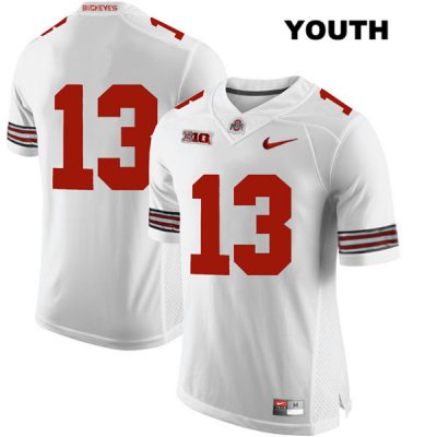 Youth NCAA Ohio State Buckeyes Rashod Berry #13 College Stitched No Name Authentic Nike White Football Jersey YE20Q42NV
